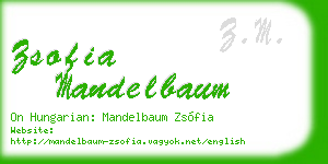 zsofia mandelbaum business card